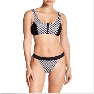 Tart Riley Zip Front 2-Piece Bikini Set Gingham XS